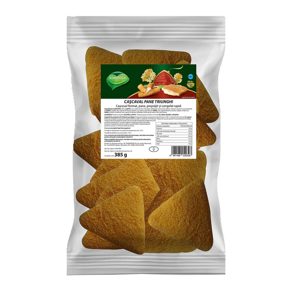 Cascaval pane triunghiuri Agricola, 385 g